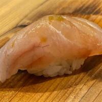 Nigiri JP Tai · Japanese Snapper,Two pieces fish over rice.