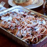 Spaghetti Al Pomodoro With Meatballs  · Marinara, garlic, mushroom, mozzarella and parmesan cheese.