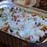 Spaghetti Piccanti With Meatballs · Spicy marinara sauce, garlic, mushroom and green onion and mozzarella cheese.