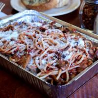 Spaghetti Al Pomodoro · Marinara, garlic, mushroom, mozzarella and parmesan cheese.