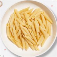 Custom Penne Pasta · Fresh penne pasta cooked with your choice of sauce, veggies, and meats and topped with black...