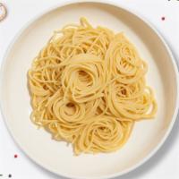 Custom Spaghetti Pasta · Fresh spaghetti pasta cooked with your choice of sauce, veggies, and meats and topped with b...