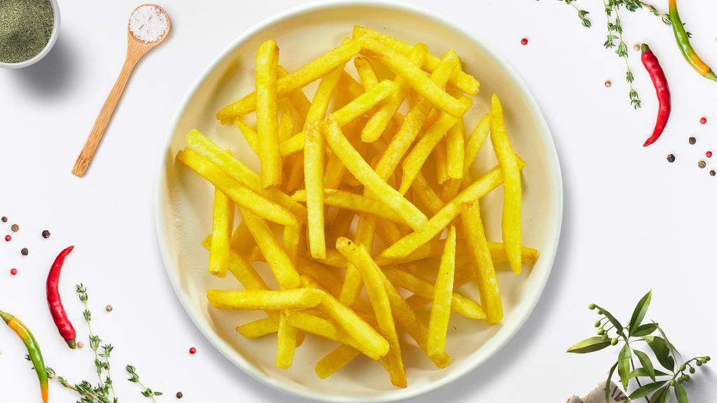 Fries · Idaho potatoes fried until golden crisp, served with a fab sauce of your choice