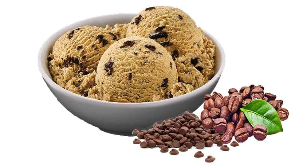 Cappuccino Gambino Ice Cream · A large scoop of cappuccino ice cream, sandwiched between two old-fashioned oatmeal cookies, and dipped in dark choco...