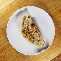 Quesadilla · Large flour tortilla filled with your choice of meat, Jack cheese, onions, cilantro, and sal...