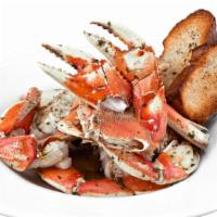  Whole Roasted Dungeness Crab · Dungeness crab roasted with garlic, shallots and chili flakes in a white wine sauce.