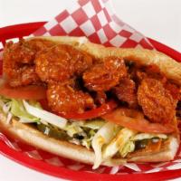 Mother-in-Law Po’boy · Fried shrimp, devil dip, pimento cheese, lettuce, tomato, bread and butter pickles. Choice o...