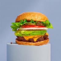 Avocado Bacon Club Burger · American beef patty topped with avocado, crispy bacon, melted cheese, lettuce, tomato, onion...