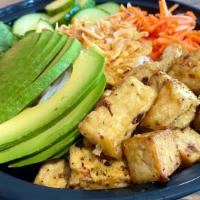 Organic Tofu Bowl · Organic non-GMO tofu, your choice of base, toppings, optional add-ons and sauce.