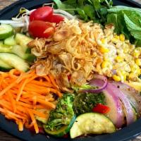 Custom Vegan Bowl · Build your own custom vegan bowl. Choose a base, entree item, toppings, premium add-ons and ...