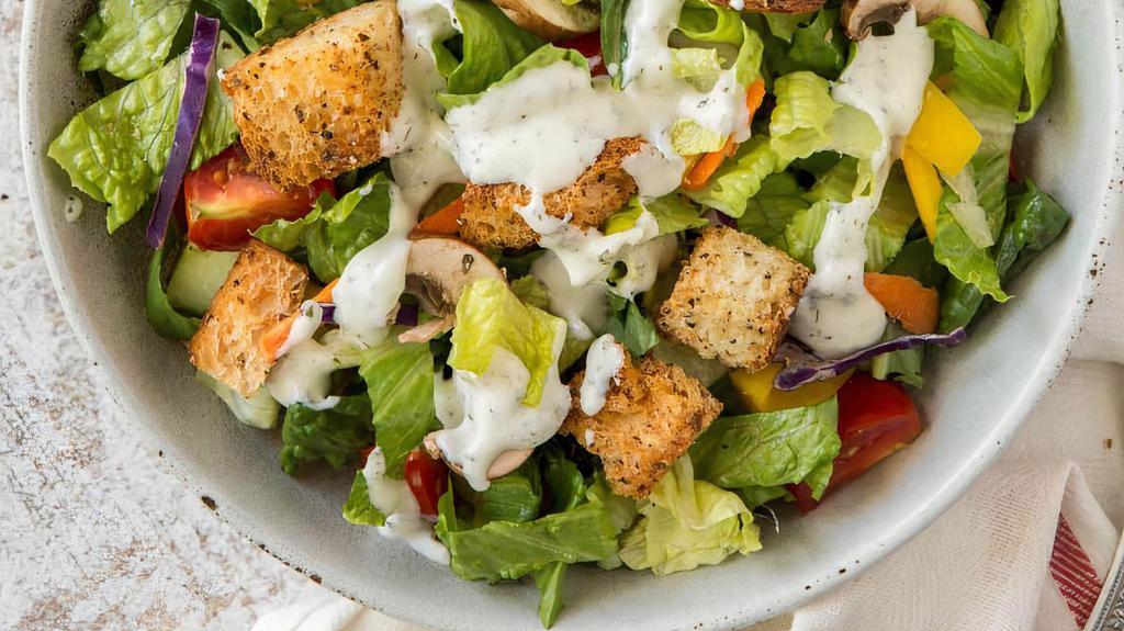Garden Salad · salad greens, lettuce, cucumbers, cherry tomatoes and
croutons with choice of dressing