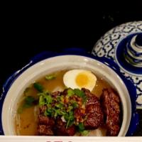 Kobe Steak & Spicy Miso Noodle Soup (8 oz) · 8 oz. Kobe-style beef  grilled to perfection, boiled egg with baby bok choy and spicy miso b...