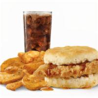 Hot Honey Biscuit Combo · A crispy, chicken fillet, perfectly seasoned and dripping with habanero hot honey sauce on a...