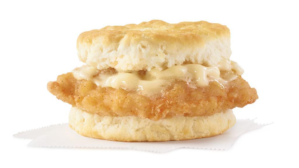 Honey Butter Chicken Biscuit · A crispy, chicken fillet, perfectly seasoned and topped with maple honey butter on a fluffy buttermilk biscuit. It’s sweet, it’s savory, and it’s a great reason to get out of bed in the morning.