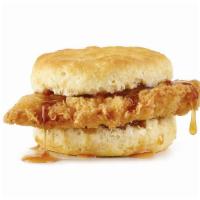 Hot Honey Chicken Biscuit · A crispy, chicken fillet, perfectly seasoned and dripping with habanero hot honey sauce on a...