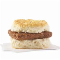 Sausage Biscuit · Grilled, breakfast sausage on a soft buttermilk biscuit. Simple breakfast perfection.