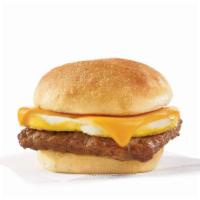 Classic Sausage, Egg & Cheese Sandwich · A fresh-cracked grade A egg, grilled sausage and melted American cheese on a warm breakfast ...