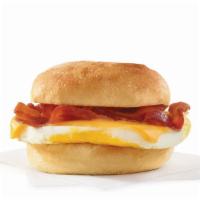 Classic Bacon, Egg & Cheese Sandwich  · A fresh-cracked grade A egg, Applewood-smoked bacon, and melted American cheese on a warm br...