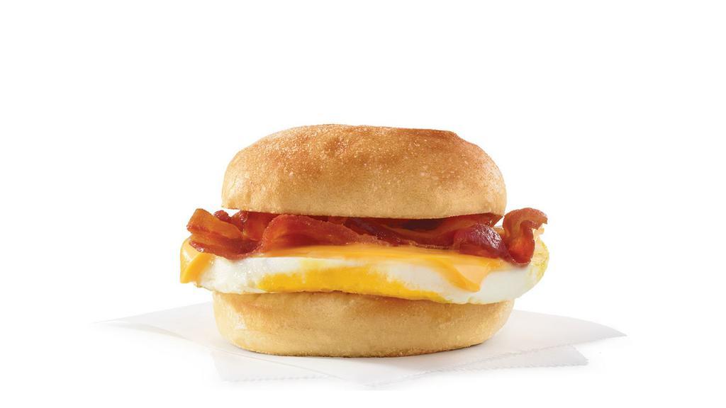 Classic Bacon, Egg & Cheese Sandwich  · A fresh-cracked grade A egg, Applewood-smoked bacon, and melted American cheese on a warm breakfast roll. A tried and true reason to rise.