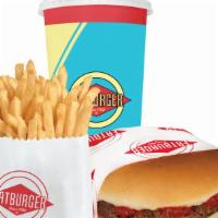 Kid'S Meal · Choice of Plain Baby Fatburger or Hot Dog, with fries and a small drink.