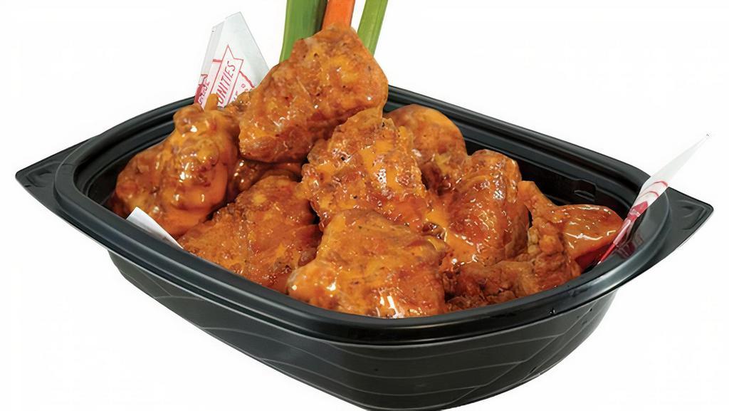 Boneless Wings - Small (6 Pcs) · A sampling of six of our world famous fresh, never frozen Buffalo’s boneless chicken wings. Served with carrots & celery and your choice of honey mustard, ranch or blue cheese dressing.