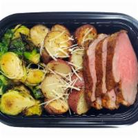 Tri Tip Single Meal · 6 oz. (approx 3 slices) Santa Maria Tri Tip, 4 oz. Roasted Brussels Sprouts, 8 oz Roasted Re...