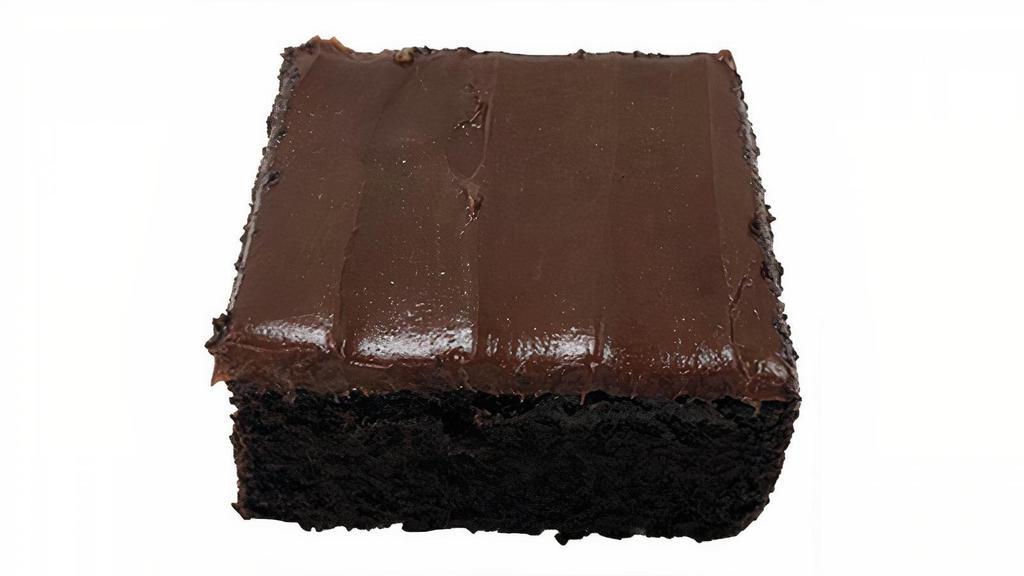 Hand Decorated Chocolate Fudge Cake Square, 6 Oz. · Hand decorated chocolate fudge cake square, 6 oz.