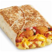 Breakfast Toasted Wrap · Scrambled eggs, hashbrown sticks, freshly grated cheddar cheese, pico de gallo, signature ta...