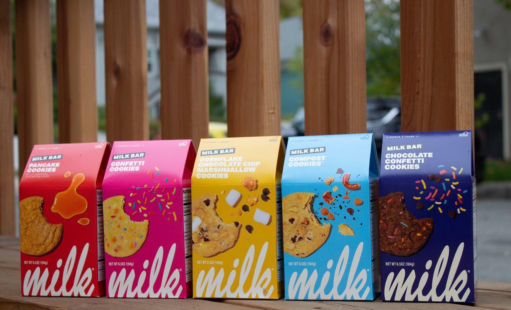 Milk Bar Cookies (2 Pack) · Delicious Milk Bar cookies available in 5 flavors, Chocolate Confetti, Cornflake Chocolate Chip and Marshmallow, Pancake, Confetti, and Compost.