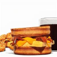 Cheesy Bacon And Egg Breakfast Melt Meal · 