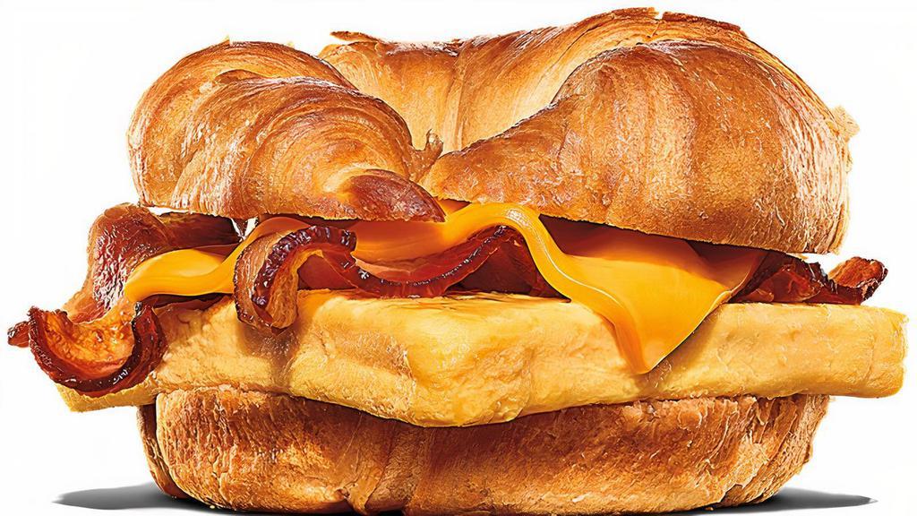 Bacon, Egg & Cheese Croissan'Wich · Crispy bacon, fluffy eggs, and melted American cheese on a toasted croissant.