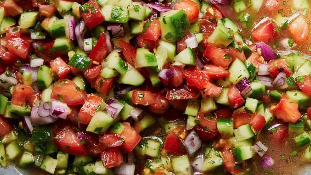 Shirazi Salad · Most popular. Persian salad. A medley of fresh chopped cucumbers, tomatoes, parsley, onion and traditionally served with virgin olive oil and lime juice dressing.