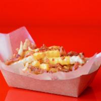 Bacon Cheese Fries · Our classic fries topped with bacon and melted American cheese.