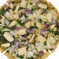 Pesto Chicken Pizza Twist · This pizza has our signature pesto sauce, All-Natural Garlic Chicken Breast, fresh diced moz...