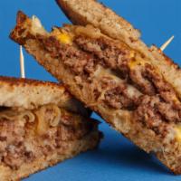 Patty Melt · Grass-Fed 6oz. double cheeseburger with grilled onions, Swiss and American Cheese, house-mad...