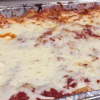 Triple-Layered Baked Ziti · Penne noodles layered with meat or marinara, mozzarella, and ricotta cheeses then baked to p...