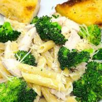 Chicken & Broccoli Pasta · Chicken or blackened chicken, penne pasta and broccoli make up this delightful trio. Tossed ...