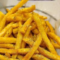 Beer-Battered Fries · Sprinkled with our own seasoned Parmesan and served with ketchup and choice of ranch or jala...