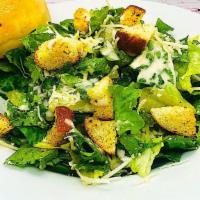 Caesar Salad (Large) · Romaine lettuce tossed in our homemade dressing, garlic croutons, and Parmesan cheese. Serve...