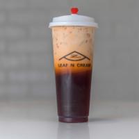 Thai Tea · Premium Thai tea leaves imported from Thailand, brewed with cane and brown sugar, top off wi...