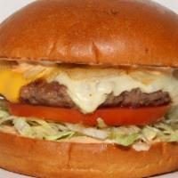 #13 Chef Burger · 5.5oz House-Made Fresh Ground Beef, American & Swiss Cheese, HM Thousand Island, Pickles, Le...
