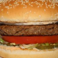 #7 Halal (Pure) Burger · Halal Angus Patty, HM Thousand Island, Pickles, Lettuce, Tomato, Onion.