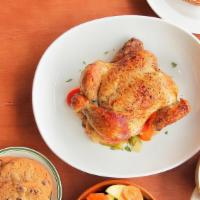 Rotisserie Chicken (Small) · Small: One whole rotisserie chicken slow-roasted in our rotisserie oven. Includes two large ...
