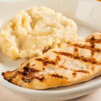 Grilled Chicken Breast · With a choice of one side.