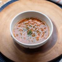 Vegan Lentil Soup · mirepoix base + petites lentils