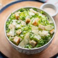 Caesar Salad · organic romaine, shaved parmesan, croutons, caesar dressing (on the side)