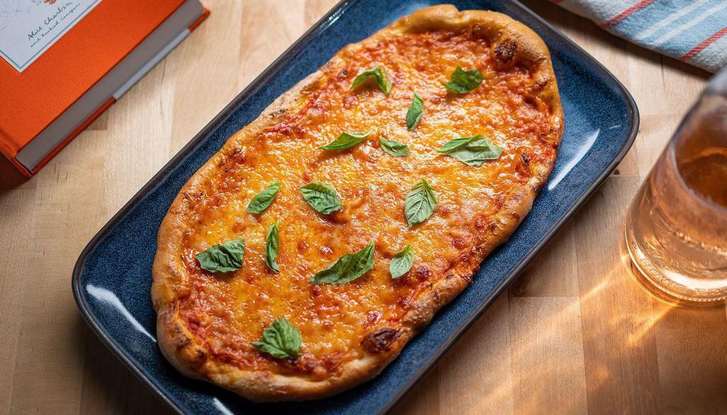 Margherita  Pizza 1Ft · homemade organic pizza sauce, mozzarella, organic basil on our artisan, hand pulled, neapolitan style pizza dough