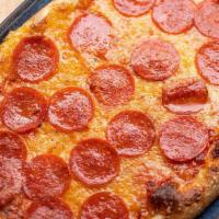 Pepperoni Pizza 1Ft · home made organic pizza sauce, pepperoni + mozzarella on our artisan, hand pulled, neapolita...