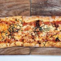 Margherita Pizza 3Ft · homemade organic pizza sauce, mozzarella, organic basil on our artisan, hand pulled, neapoli...