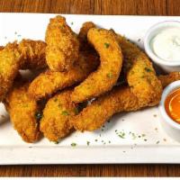 Ck Tender Reg · Made from scratch crispy chicken tenders with ranch and buffalo dipping sauces. (770 Cal)